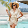 Strandkleid mit V-Ausschnitt & Spitze – Soleil