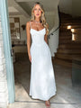 Luftige A-Linien Corsage-Maxikleid mit Spaghettiträgern – Serina