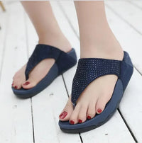 Bequeme Damen-Platform-Slipper mit Strass – Geneva