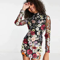 Floral Cocktail Dress with Lace – Aurelia