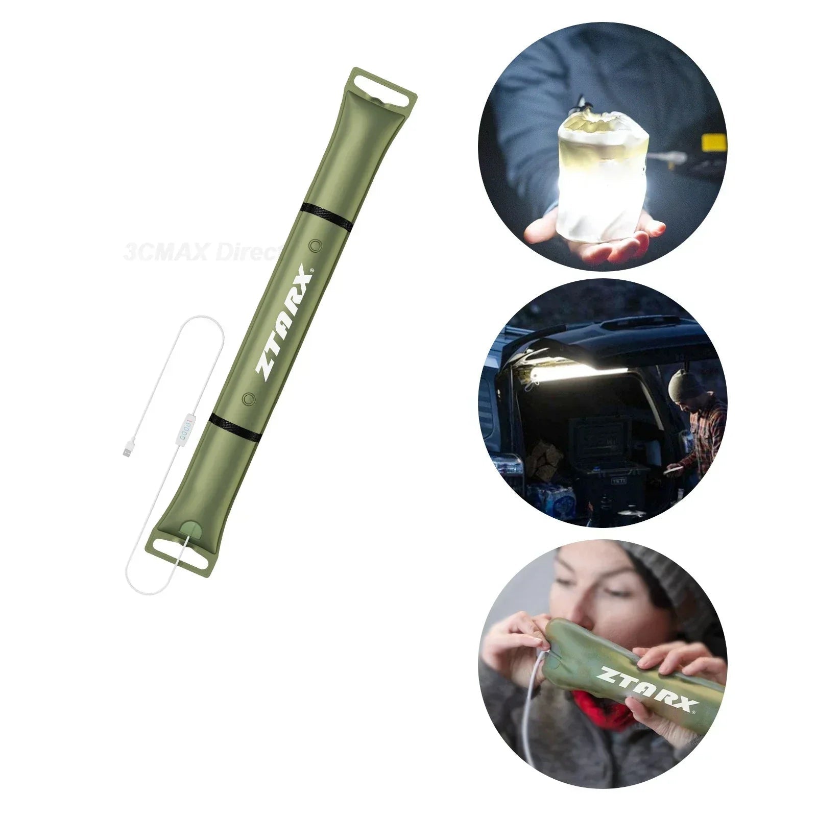 Aufblasbare Solar-LED-Rohrlampe – LumiGlow Pro