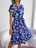 Blaues Bedrucktes Midi-Kleid – Naomi