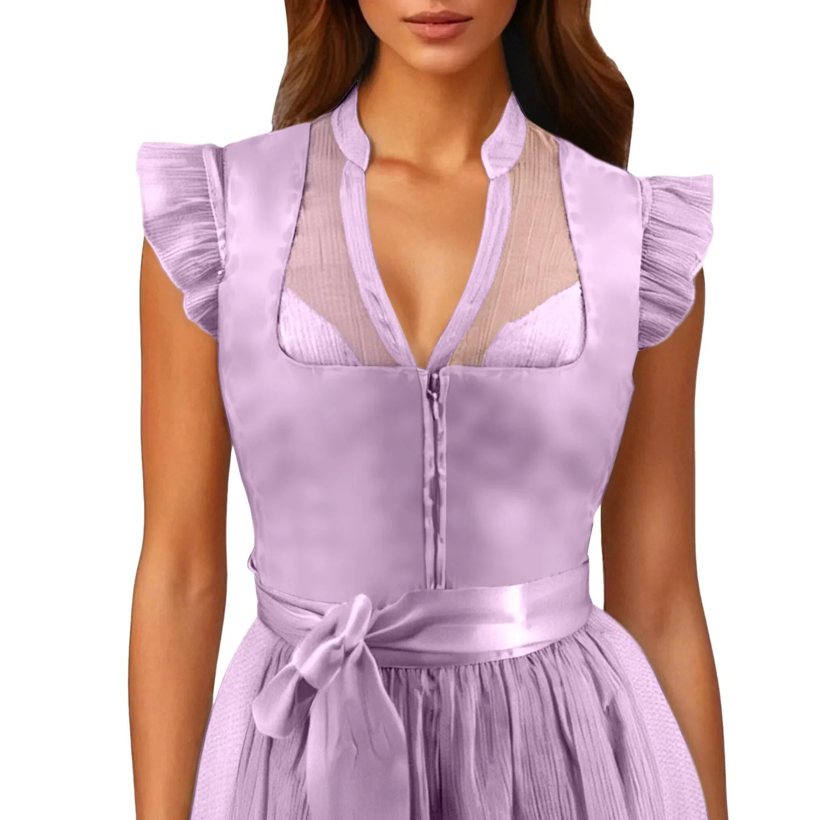 Dirndl Bluse mit Volantärmeln – Leni Oktoberfest 2025