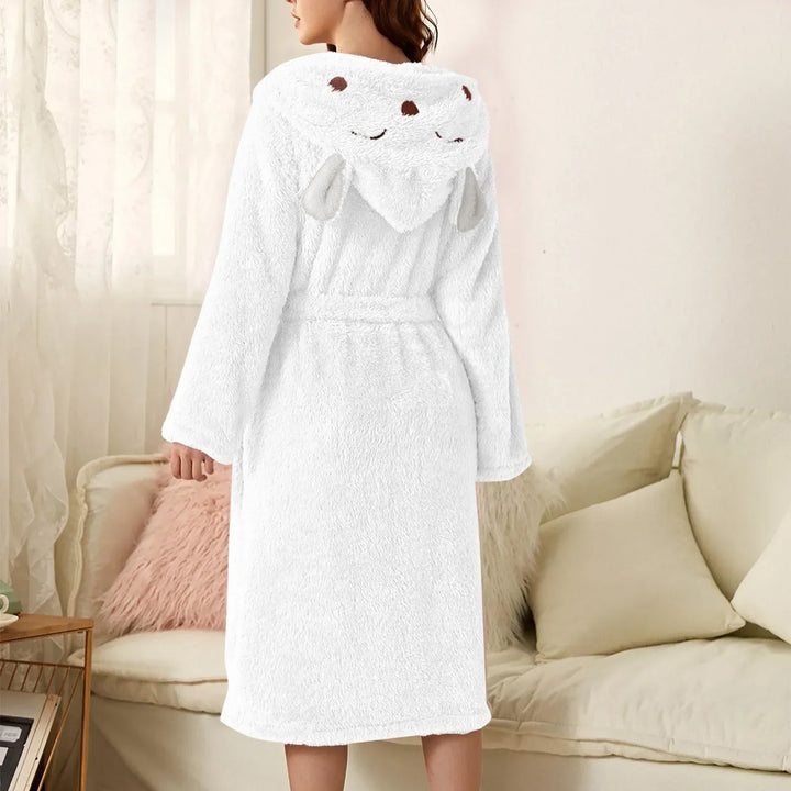 Warm flannel bathrobe with hood and bunny ears – BunnyHug