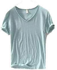 Herren V-Ausschnitt Leinen Shirt – Luca