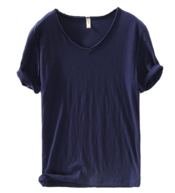Herren V-Ausschnitt Leinen Shirt – Luca