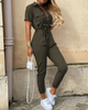 Trendiger Retro-Jumpsuit mit Knopfleiste – Velia