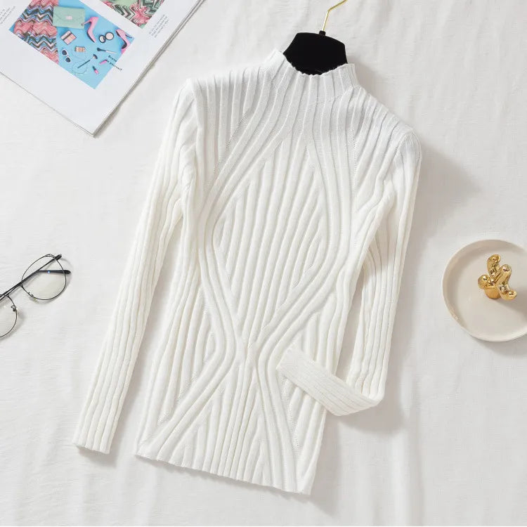 Damen Strickpullover mit Rollkragen und langen Ärmeln – Elodie
