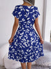 Blaues Bedrucktes Midi-Kleid – Naomi