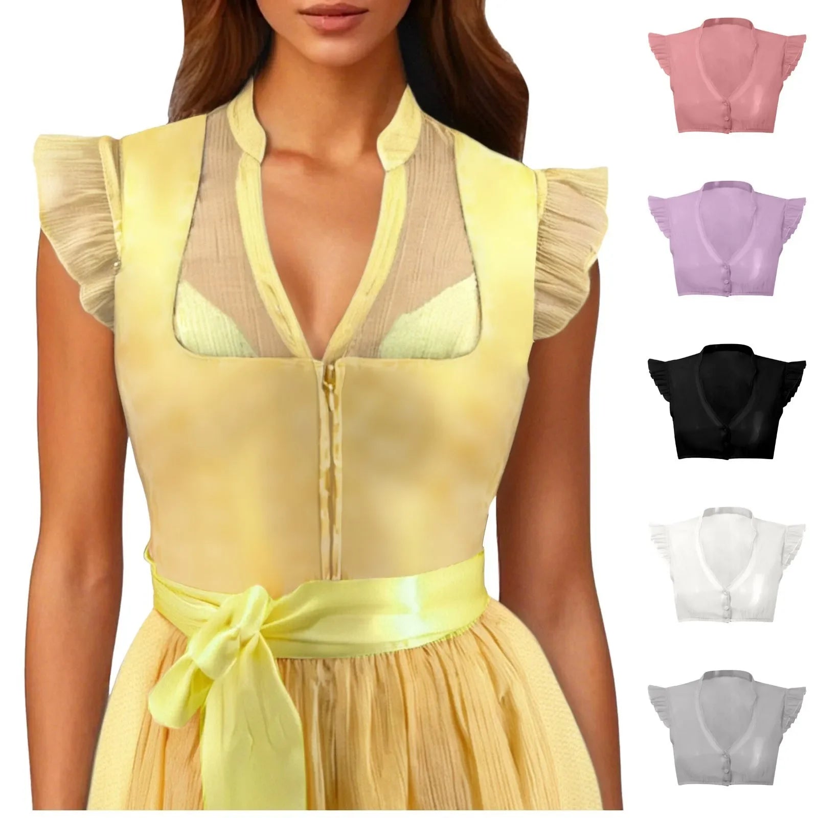 Dirndl Bluse mit Volantärmeln – Leni Oktoberfest 2025
