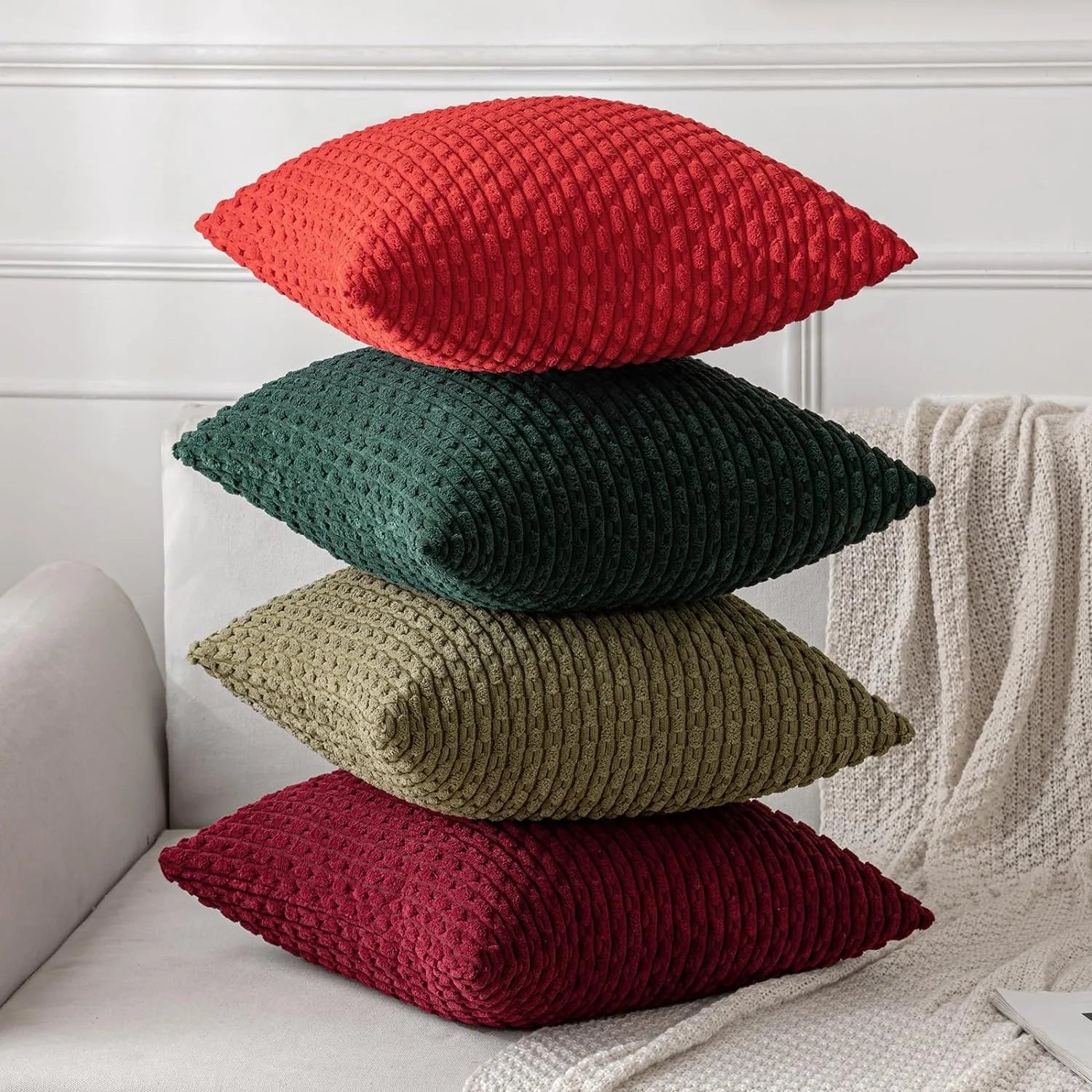 Corduroy Kissenbezüge im Boho-Stil – Velvia