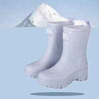 Damen Chelsea-Regenstiefeletten wasserdicht mit Blockabsatz & Profilsohle – Saphira