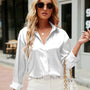 Satiniert elegante Damenbluse – Mireille