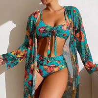 Bikini set with high waist and cover-up – Amira