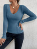 Strickpullover mit V-Ausschnitt aus Feinstrick – Lenora