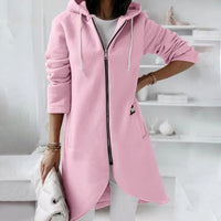Damen Hoodie Weste mit Reißverschluss und Kapuze – Shaly