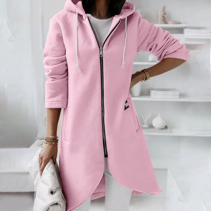 Damen Hoodie Weste mit Reißverschluss und Kapuze – Shaly