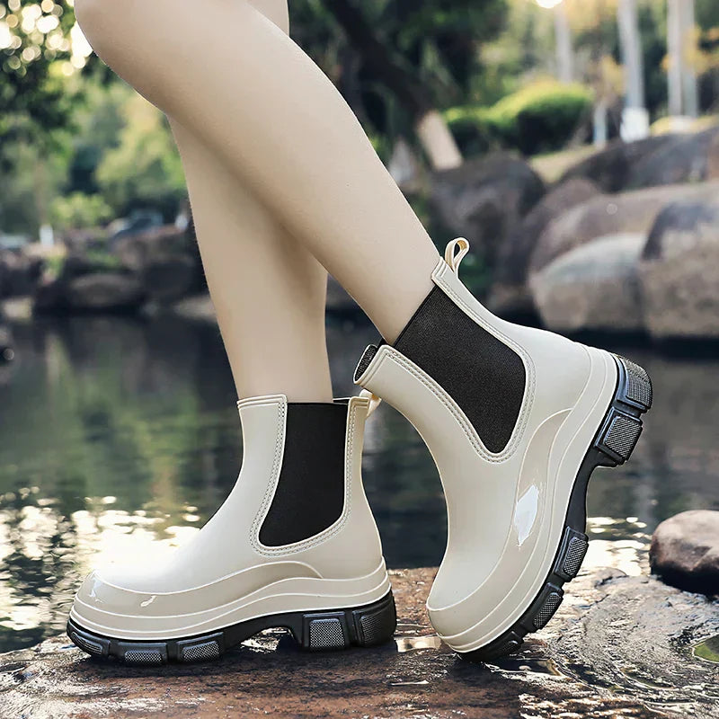 Damen Chelsea-Regenstiefel mit Chunky Platformsohle – Elara