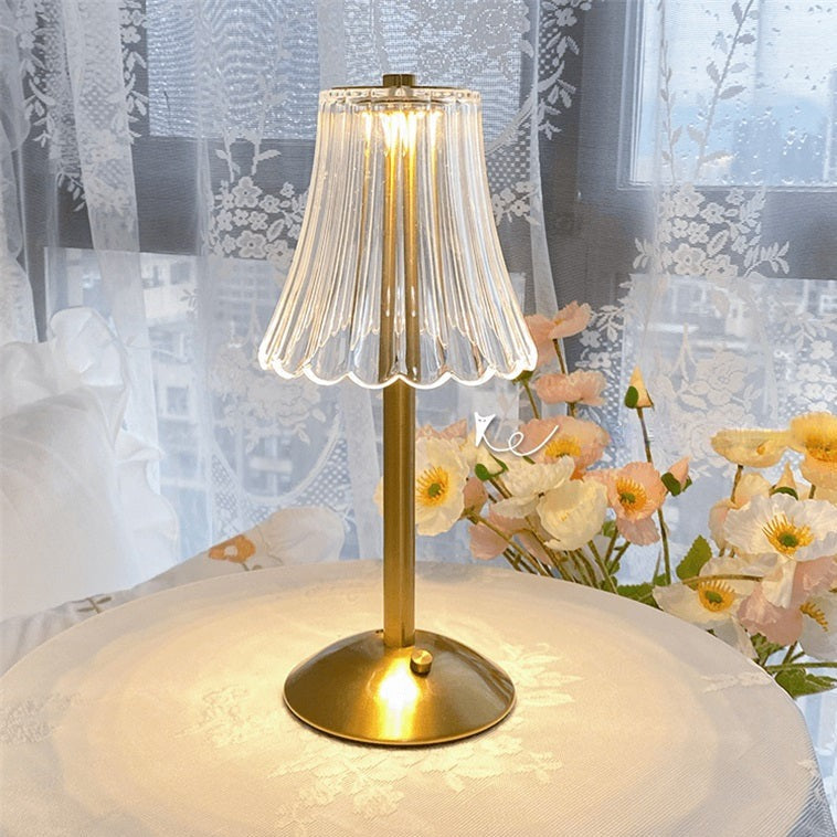 Goldene Kristall-Tischlampe - Aurora Luxe
