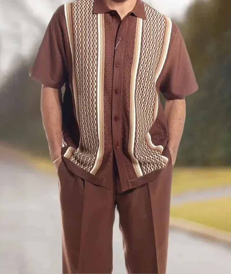 Trendiges Harajuku Zweiteiler-Set mit 3D-Print für Herren – Kenji