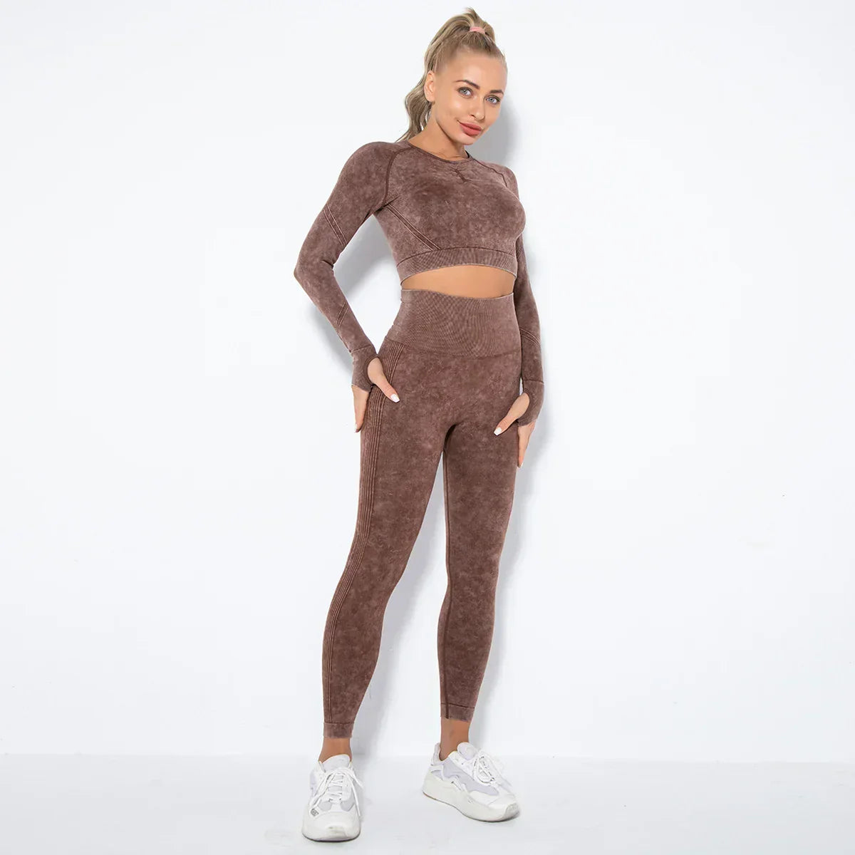 Nahtloses Damen-Yoga-Set mit Cropped-Top - Nova