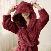 Warm flannel bathrobe with hood and bunny ears – BunnyHug
