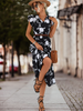 A-Linie Sommerkleid mit Puffärmeln und Farbakzent – Thalia