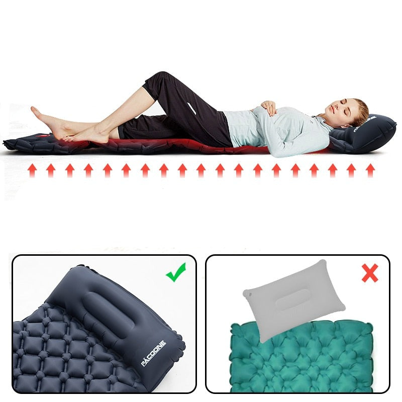 Ultraleichte Wasserdichte Isomatte mit Integrierter Pumpe – AirRest