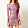 Schlankes Pailletten-Cocktailkleid in Gold – Gilda