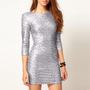 Schlankes Pailletten-Cocktailkleid in Gold – Gilda