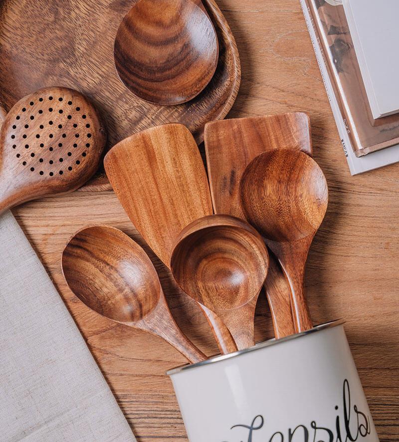 Natural Wooden Kitchen Utensils - RustiCook