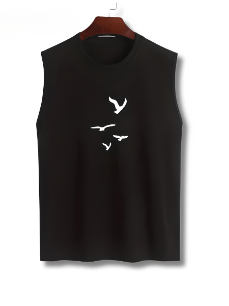 Ärmelloses Shirt mit Vogelprint Baumwolle Sommerlook - Noah