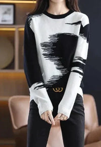 Trendiger Damen Pullover mit herbstlichem Farbverlauf – Amaris