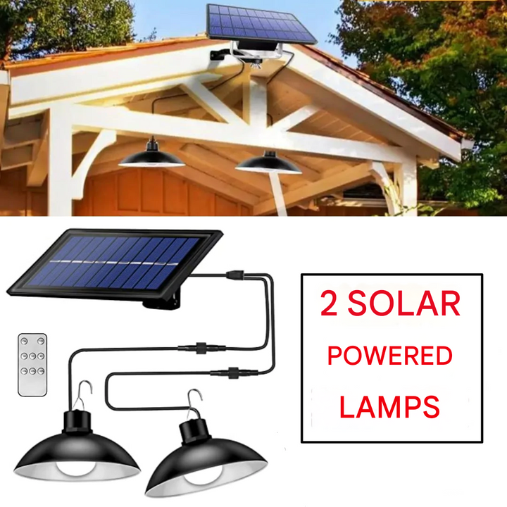 Drahtloses Solar-LED-Lampenset mit Fernbedienung – TwinRay