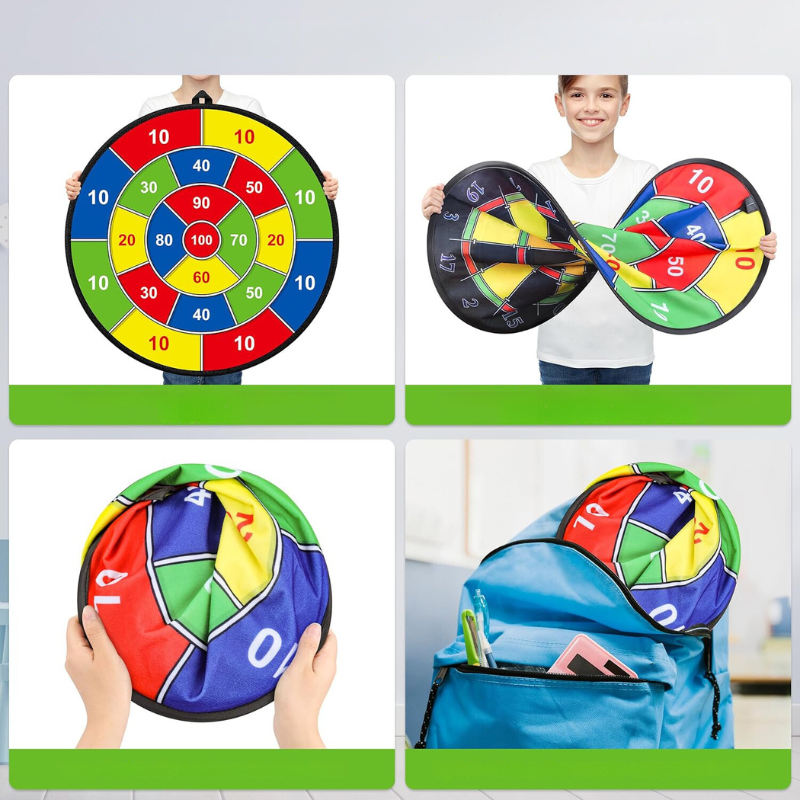 Großes Kinder-Dartboard mit Klebebällen und Darts – PlayTarget