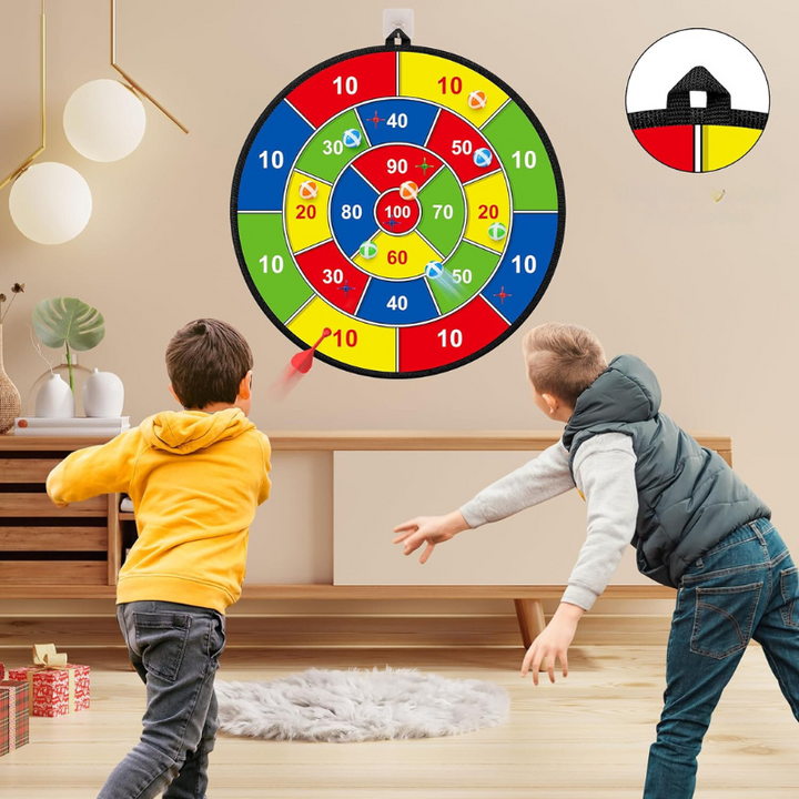 Großes Kinder-Dartboard mit Klebebällen und Darts – PlayTarget