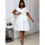 Stylisches A-Linien-Minikleid mit kurzen Ärmeln – Naila
