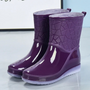 Damen Regenstiefel halbhoch wasserdicht mit Muster & Antirutschsohle – Marvella