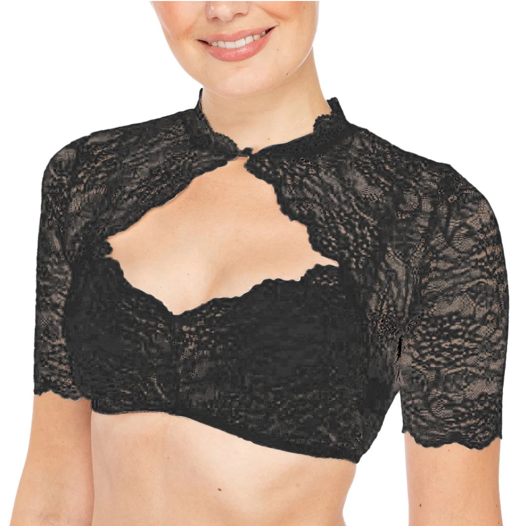 Trendy Dirndlbluse mit Spitze & Herzausschnitt für Damen – Alina