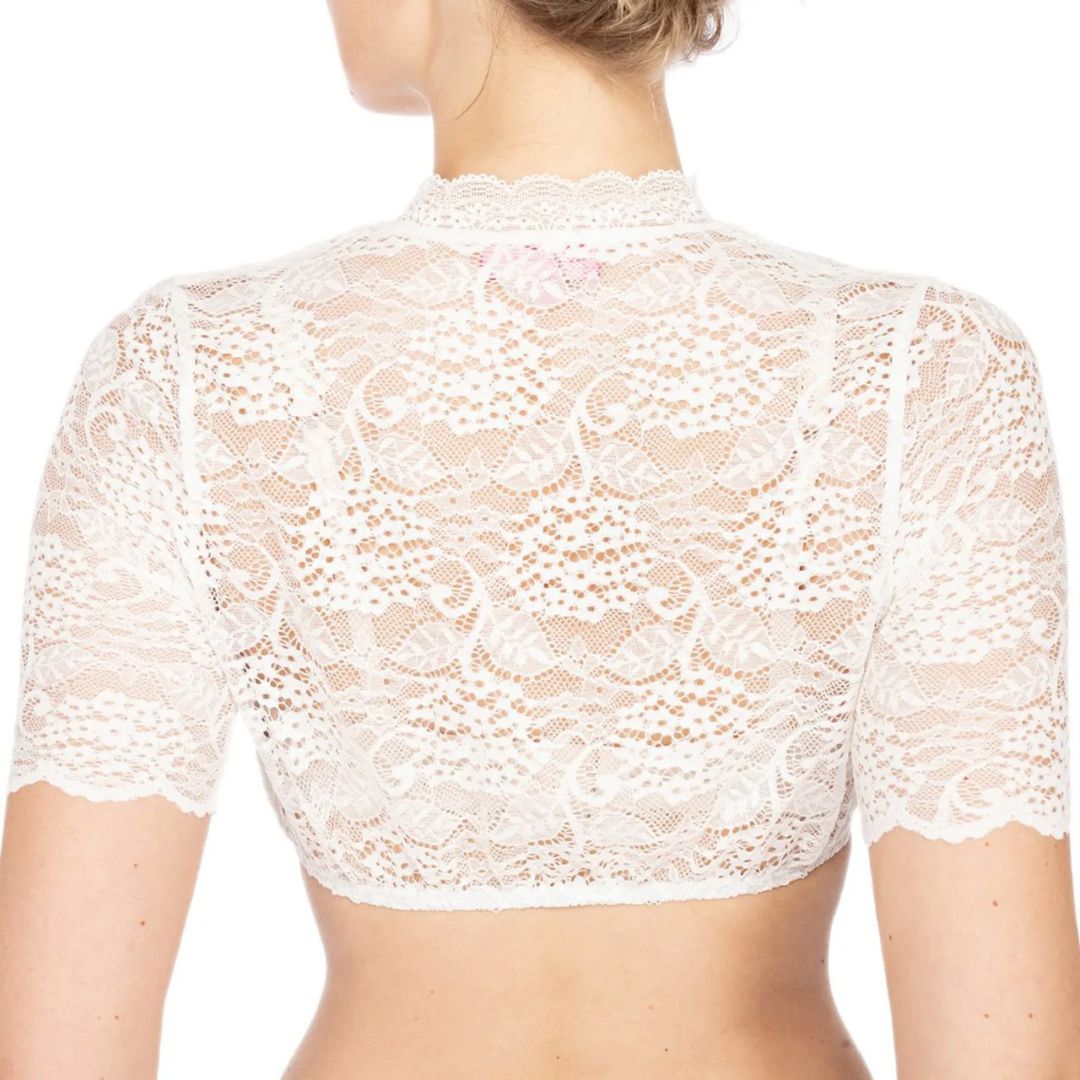 Trendy Dirndlbluse mit Spitze & Herzausschnitt für Damen – Alina