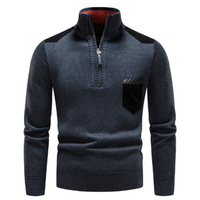 Herren Pullover mit Edge-Zipper-Neck und langem Arm – Cedric