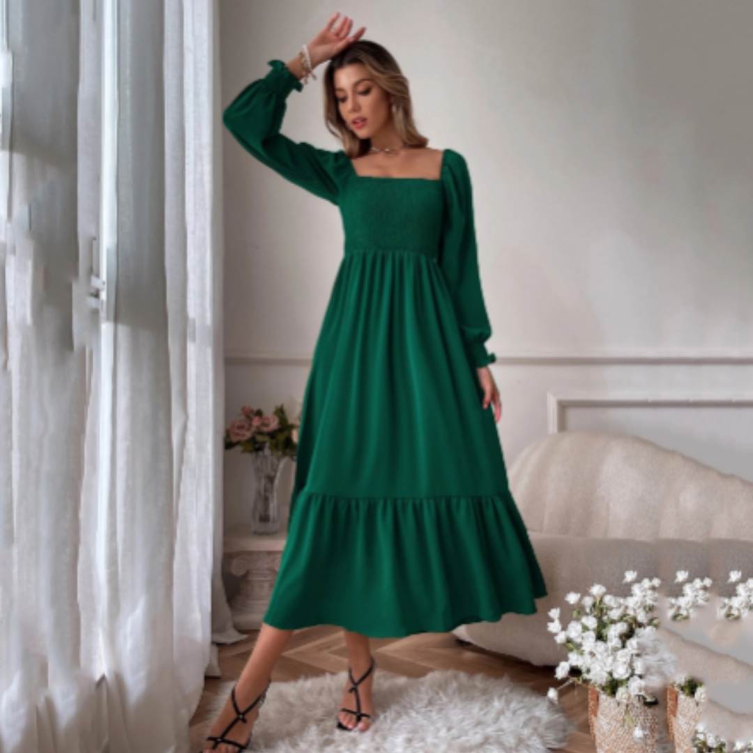 Damen Übergangskleid mit Florentine-Ausschnitt – Hermina