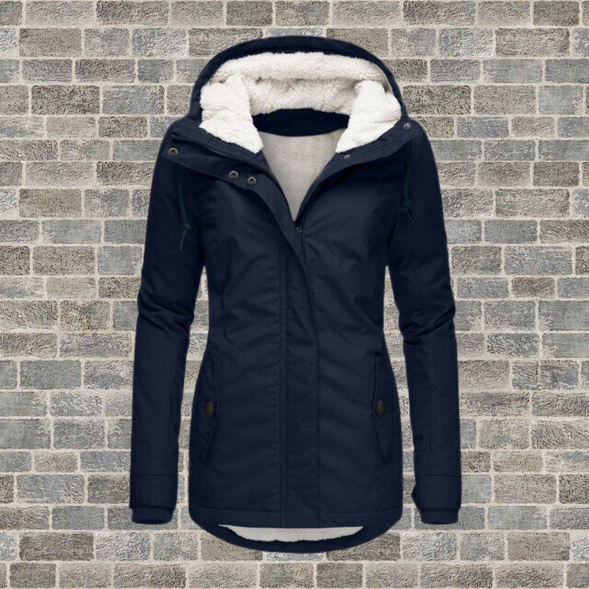 Plissierte Baumwoll-Winterjacke mit Kapuze – Mila