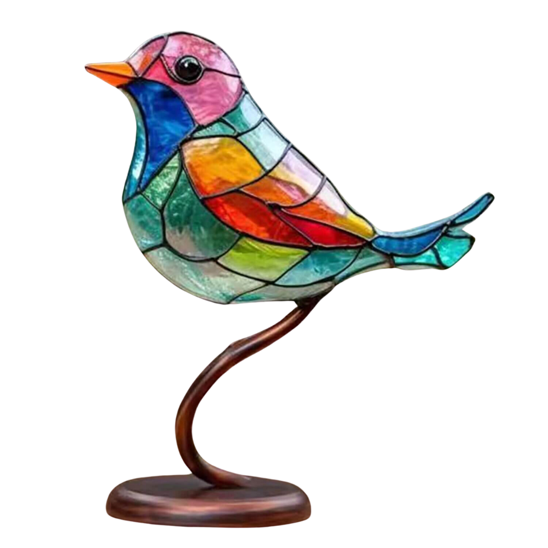 Bunte Vögel auf Zweig Dekorative Skulptur - ColorBirds