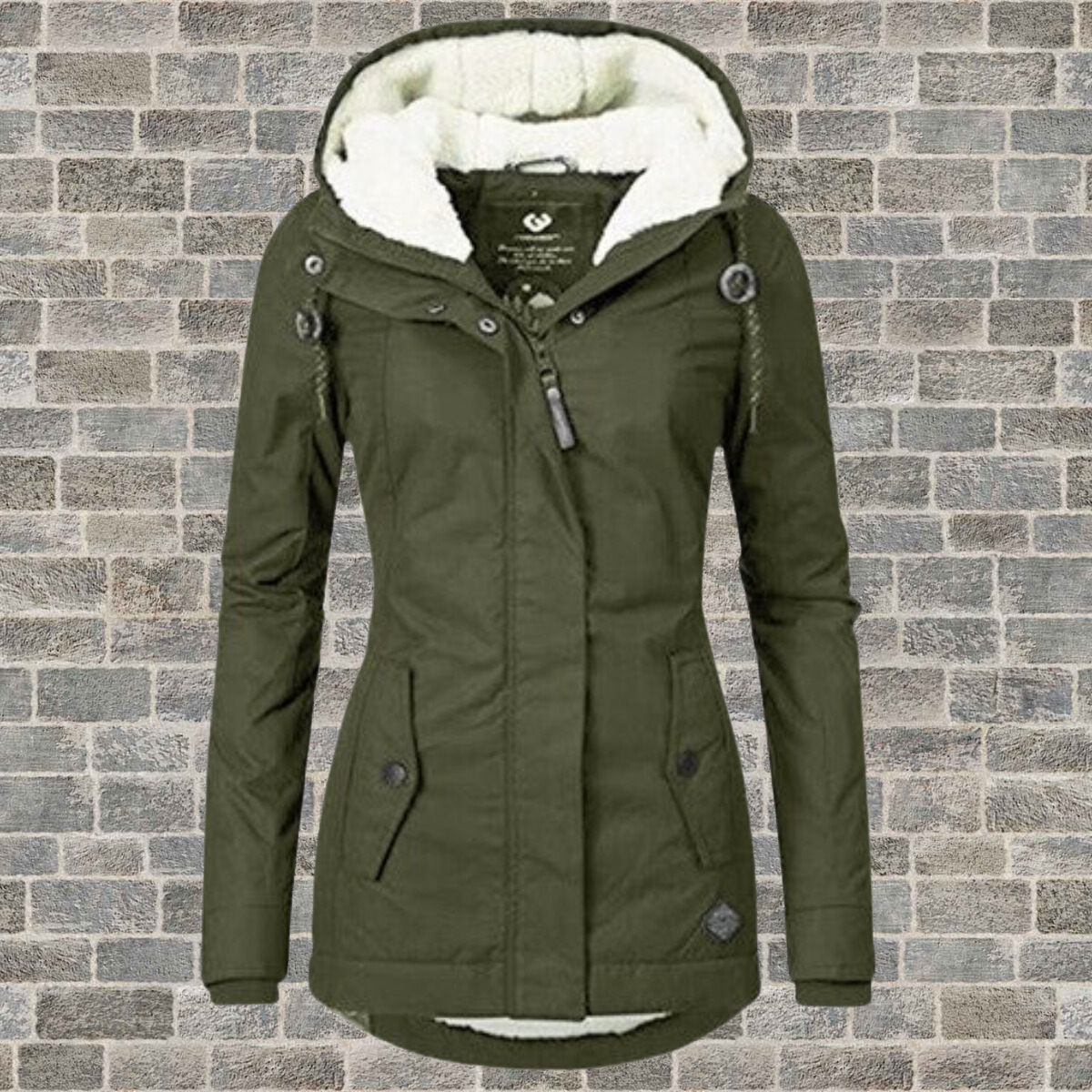 Plissierte Baumwoll-Winterjacke mit Kapuze – Mila