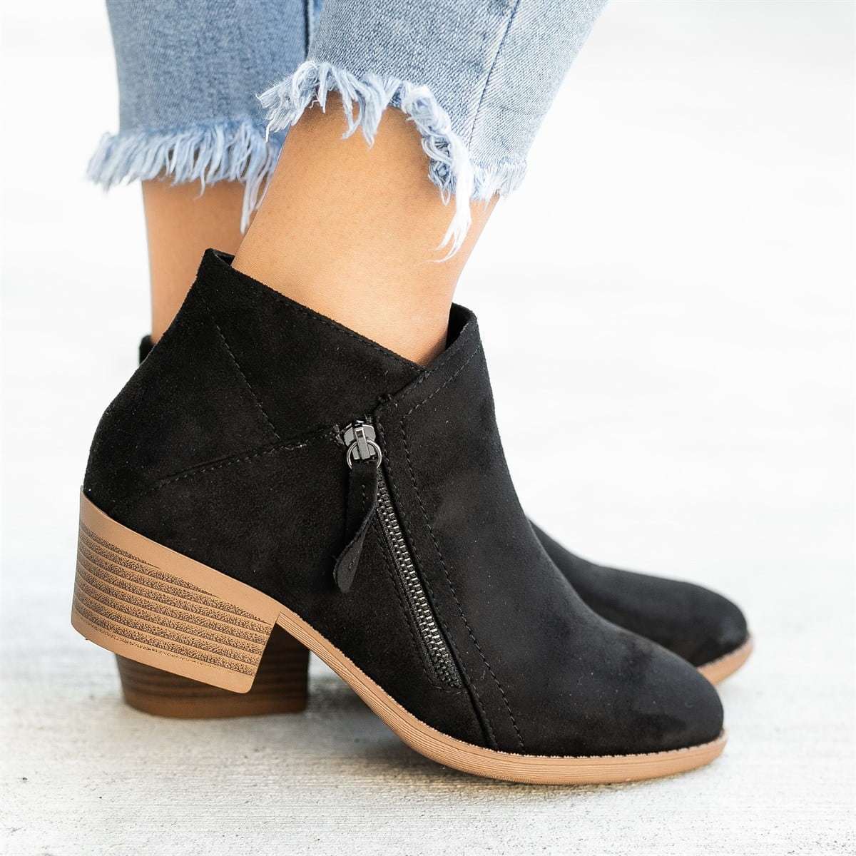 Herbstliche Damen Leder-Stiefeletten – Saphira