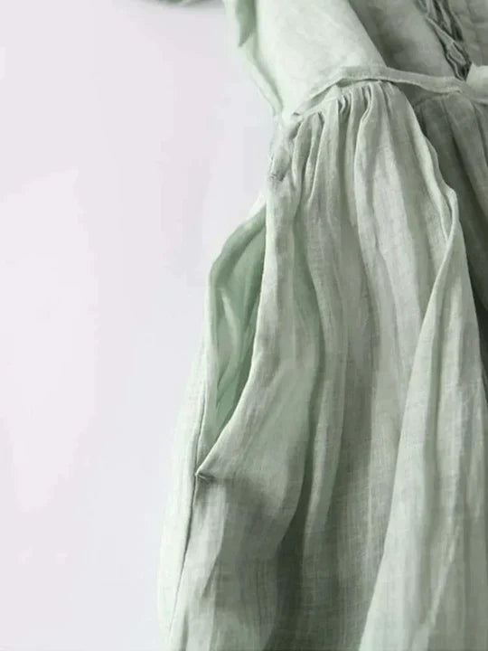 Luftiges Leinenkleid mit lockerer Passform für den Sommer – Selina