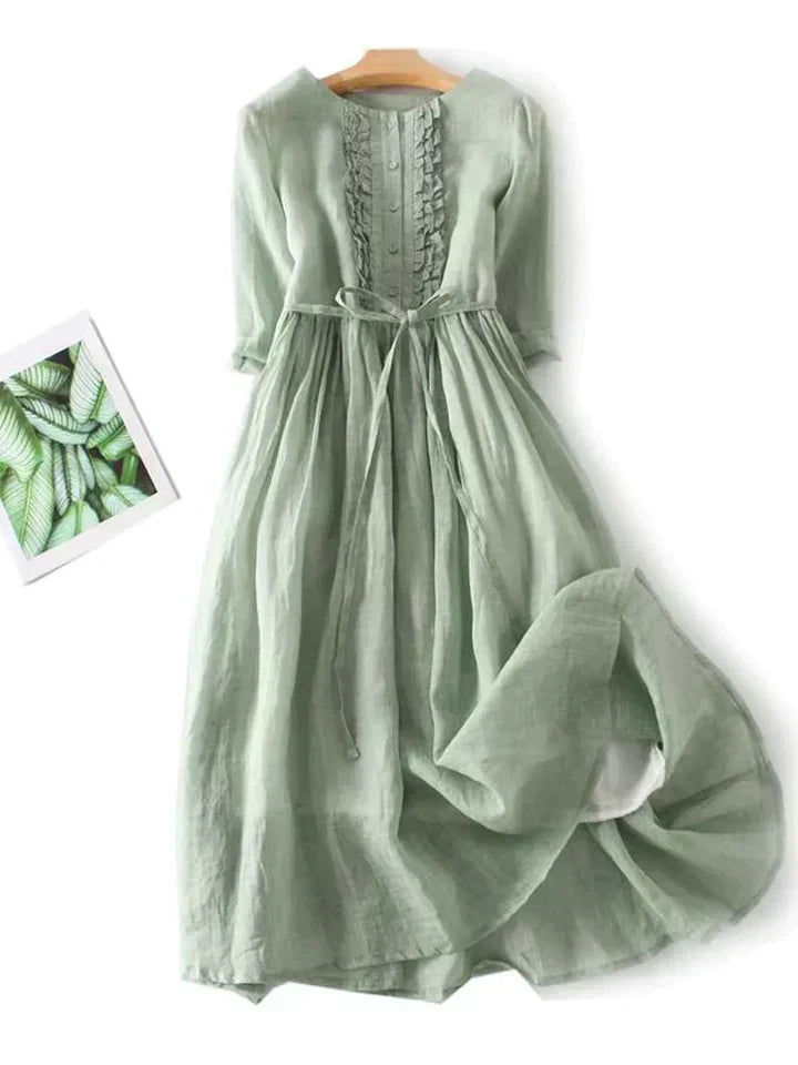 Luftiges Leinenkleid mit lockerer Passform für den Sommer – Selina