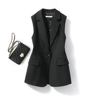 Trendy Sleeveless Blazer - Celeste