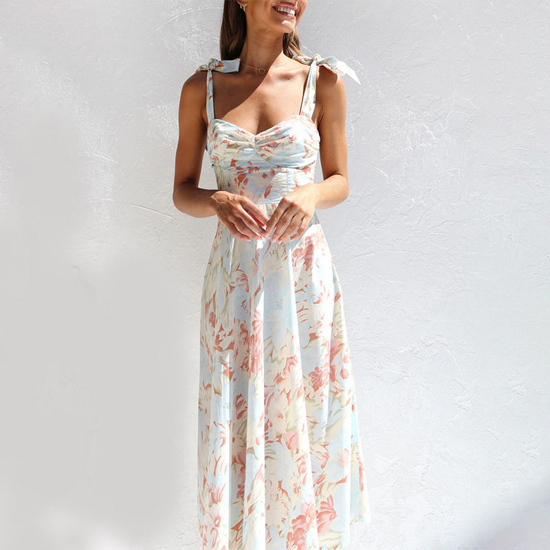 Floral Midi Dress made of Lightweight Fabric – Alina